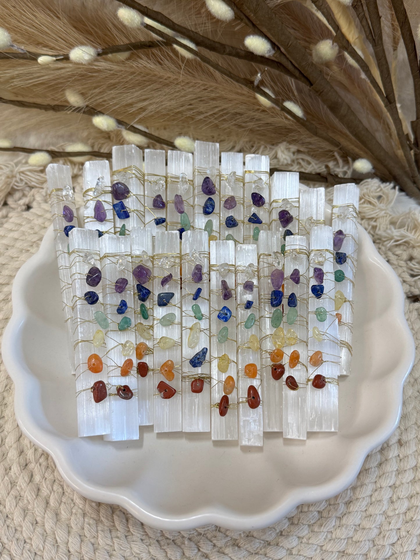 Selenite Chakra Clearing Wands