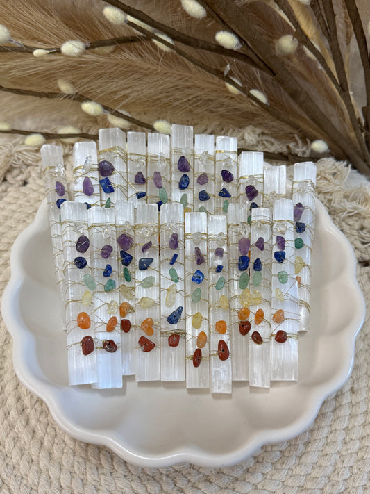 Selenite Chakra Clearing Wands