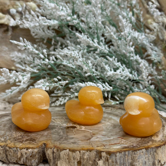 Orange Calcite Ducks