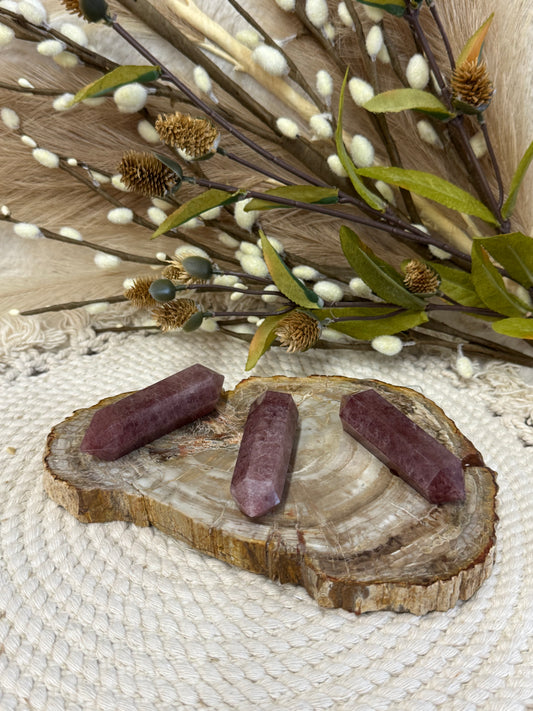 Natural Strawberry Quartz Double Terminated