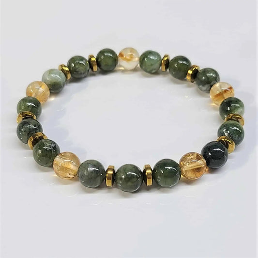 Jade-Citrine Bracelet 8mm