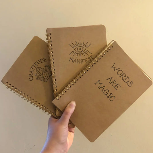 Hand Stamped Spiral Journal