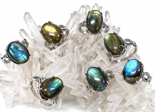 Natural Labradorite Rings