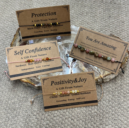 Handmade Natural Crystal Chakra Bead Bracelets