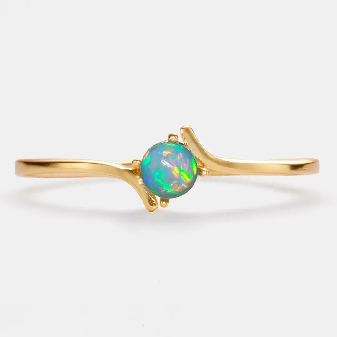 Opal Swirl Solitaire Ring