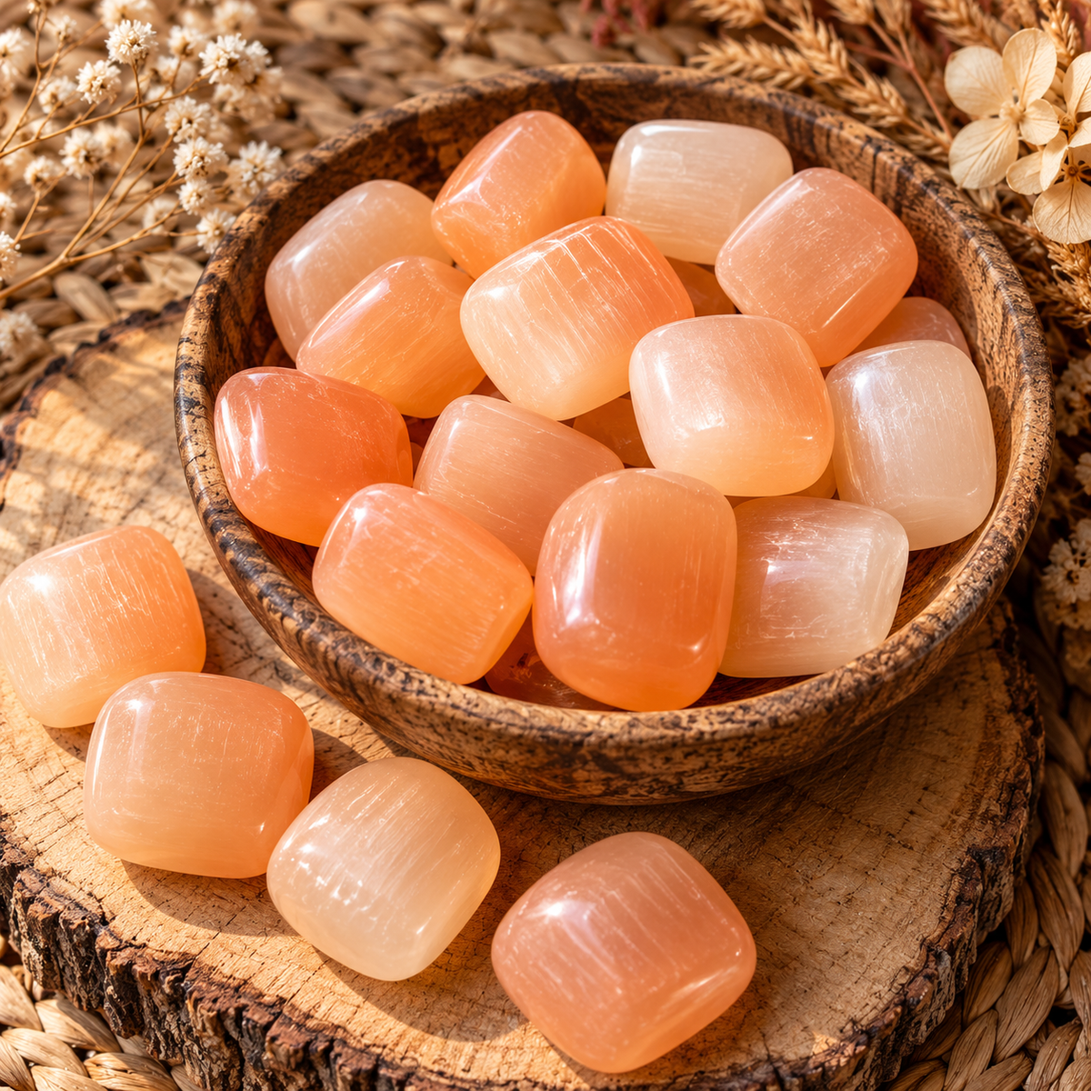 Peach Selenite Tumbled