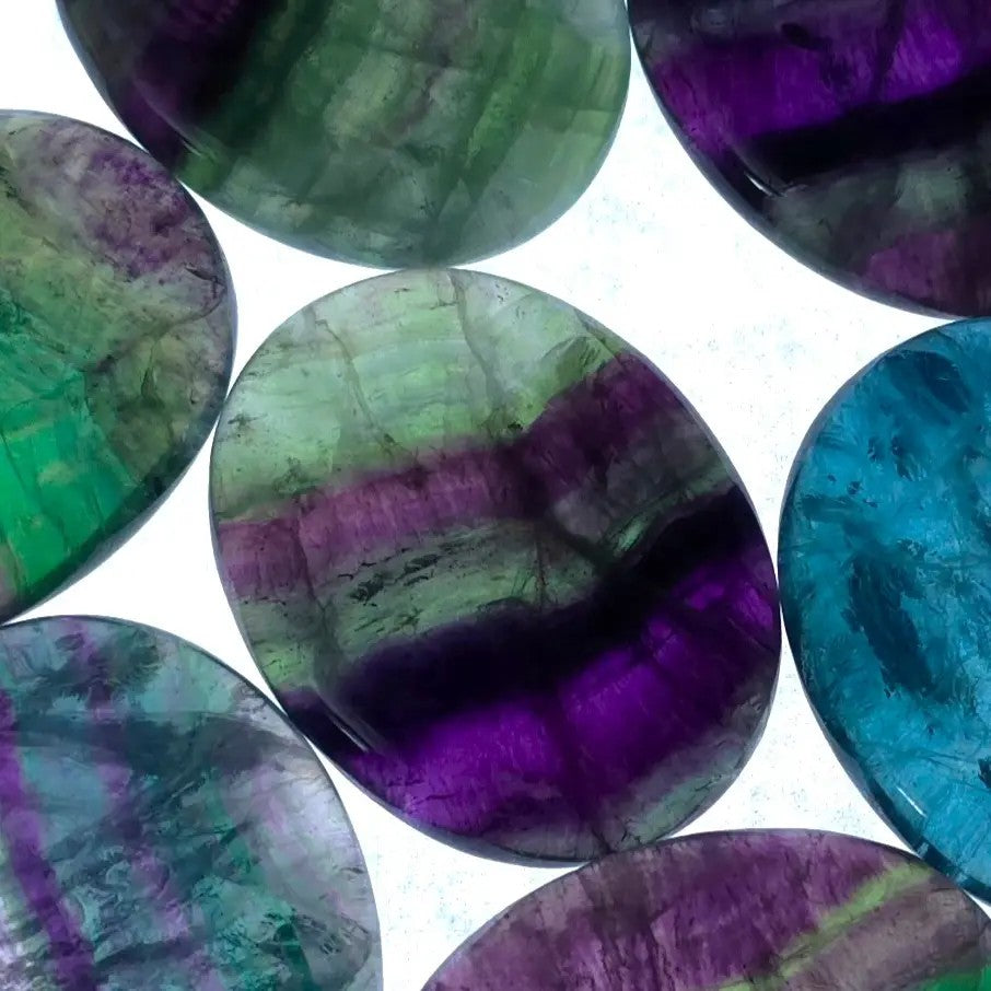 Rainbow Fluorite Worry Stones