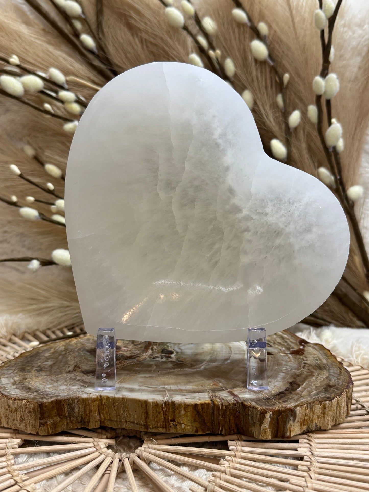 Natural Selenite - Satin Spar Heart Bowls