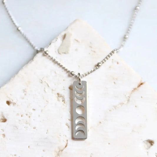 Silver Moon Phase Necklace