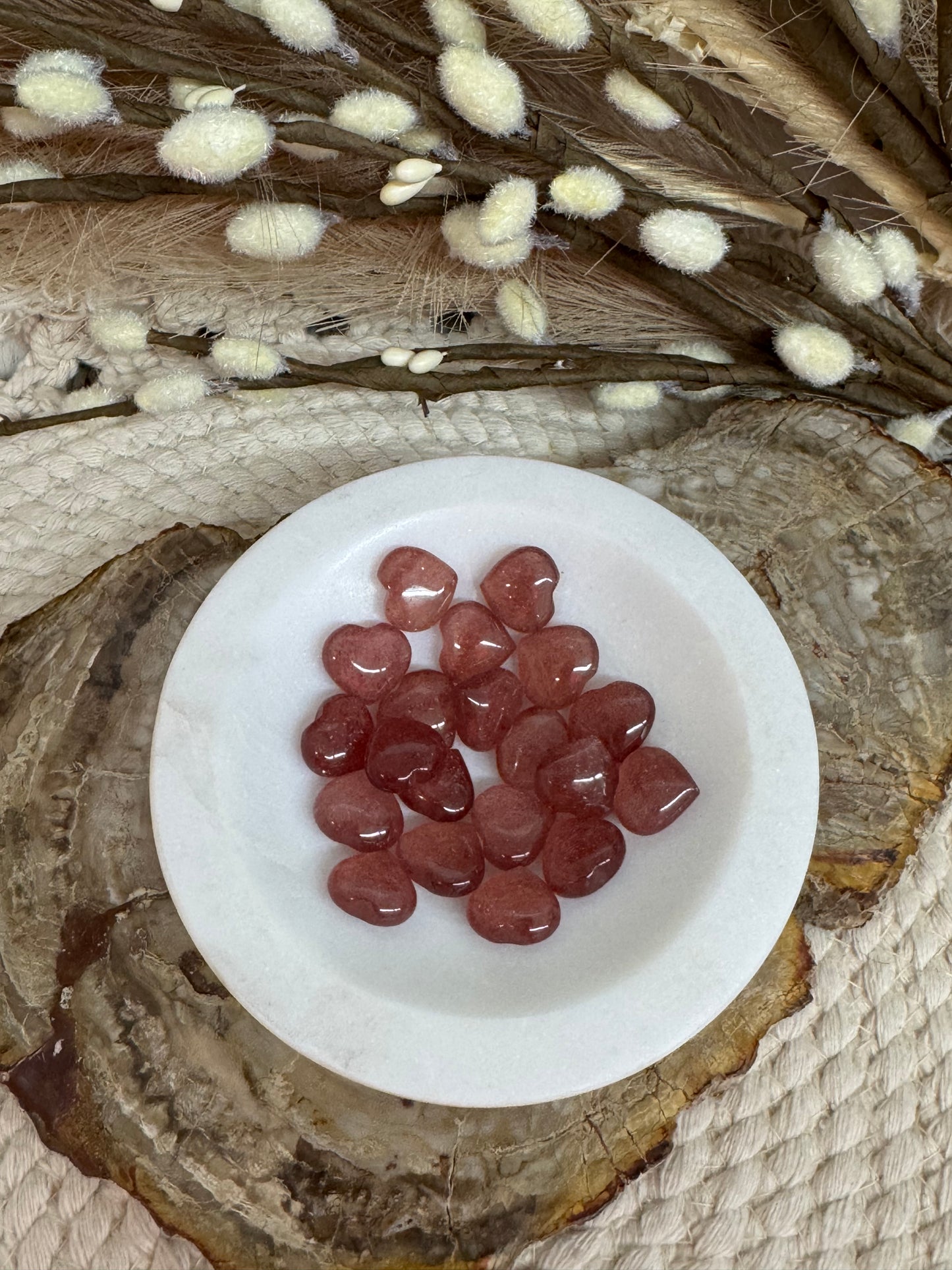 Strawberry Quartz Hearts - Mini