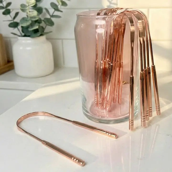 Stainless Steel Tongue Scraper | Rose Gold