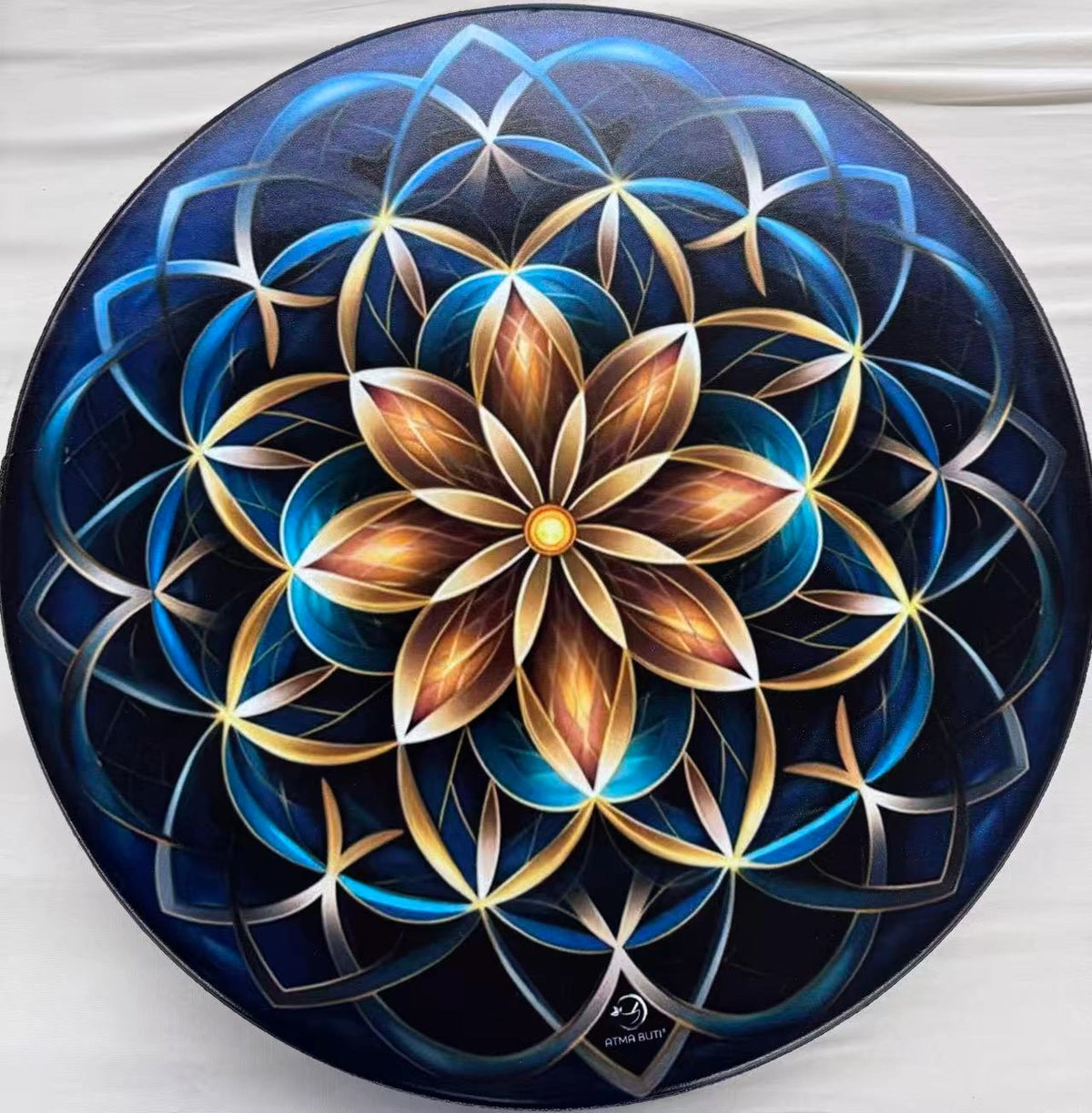 18 Inch  Ocean Drum W/Flower of Life
