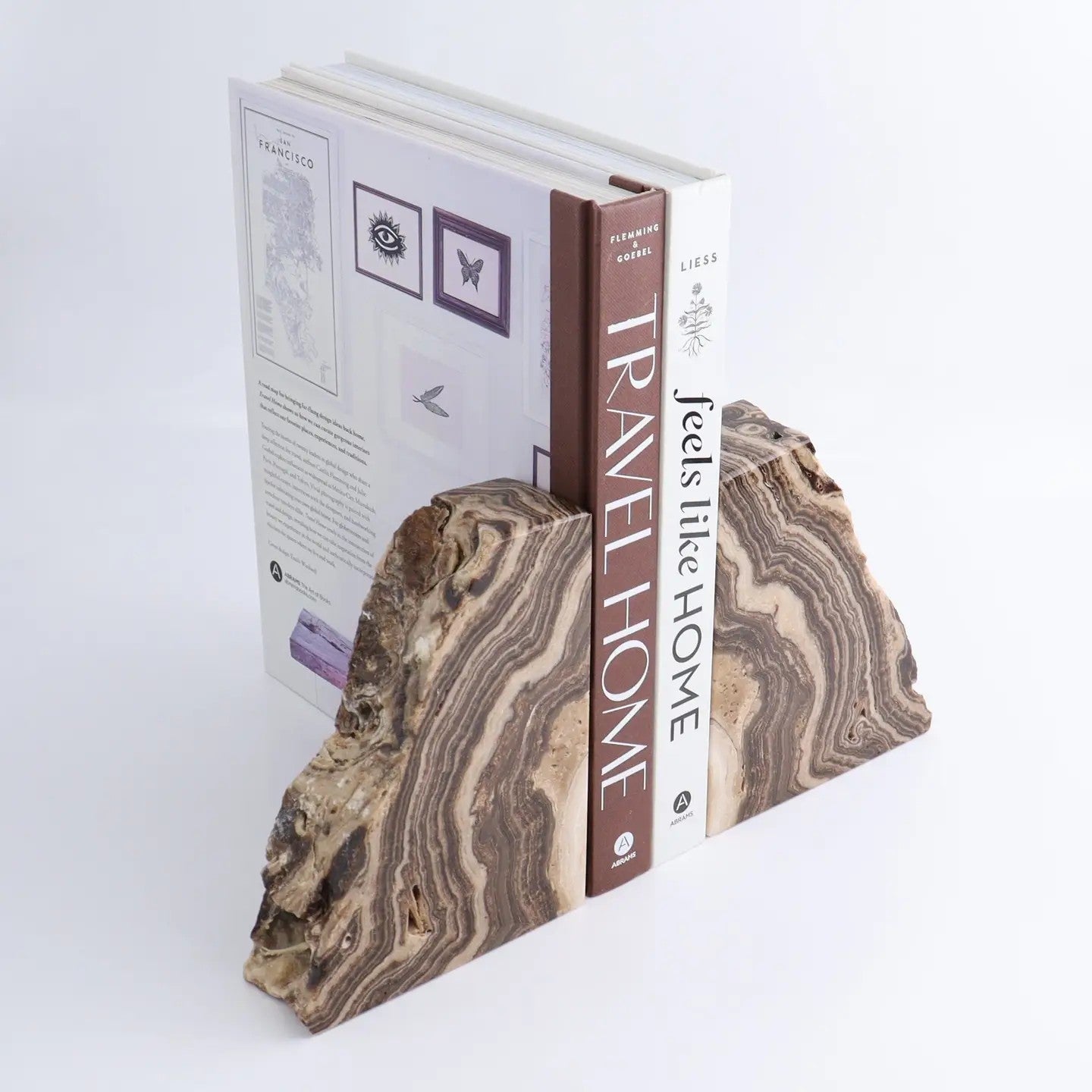 Mexican Onyx/Calcite Chocolate Rough Bookends