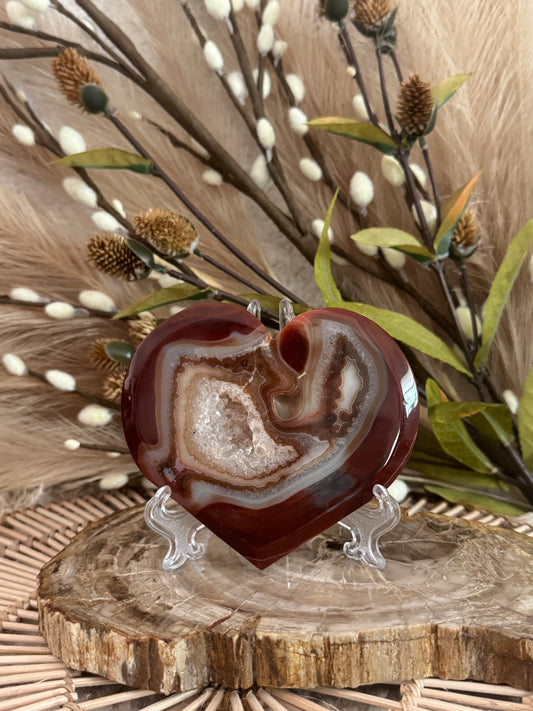 Carnelian Druzy Hearts