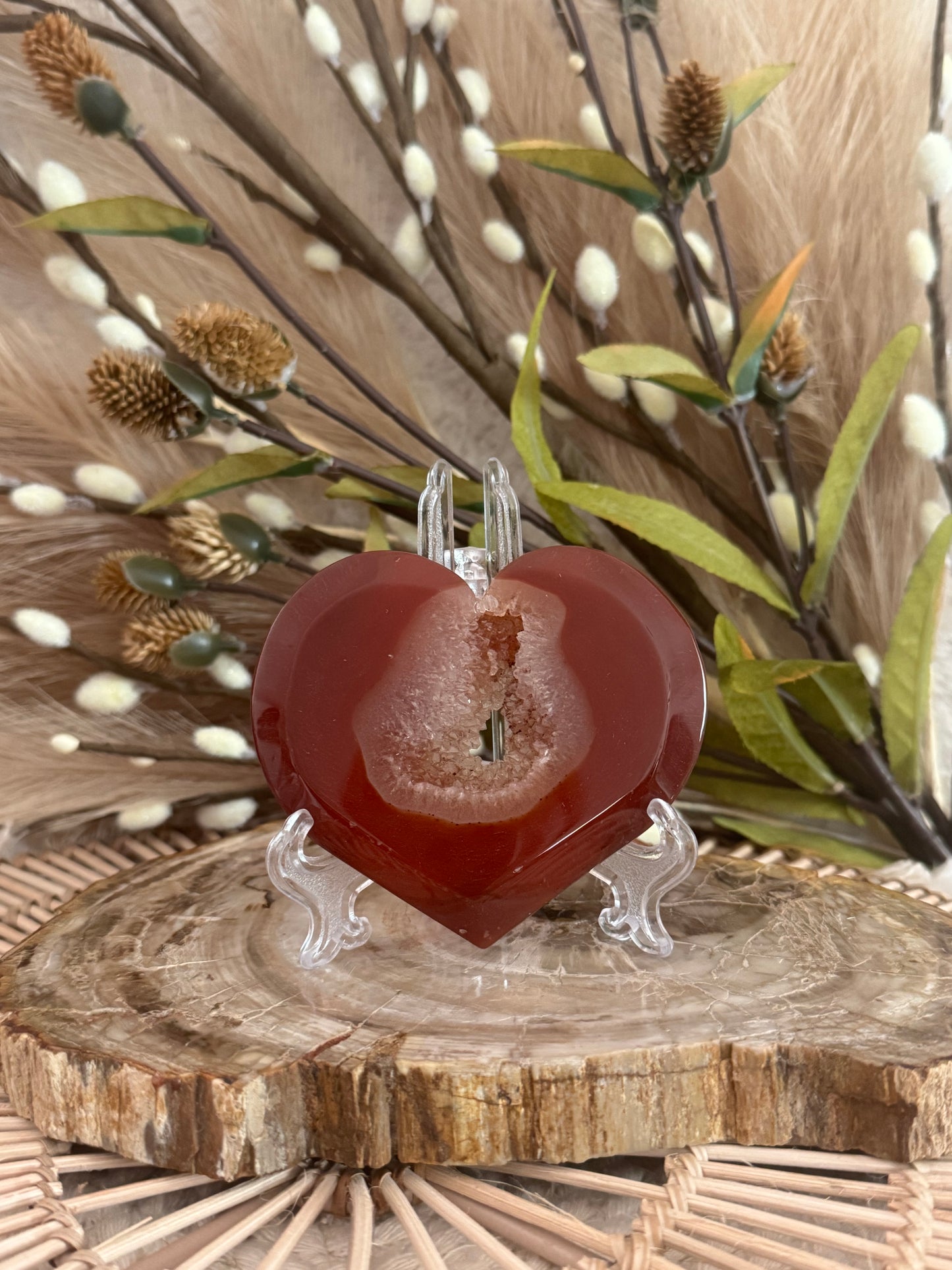 Carnelian Druzy Hearts