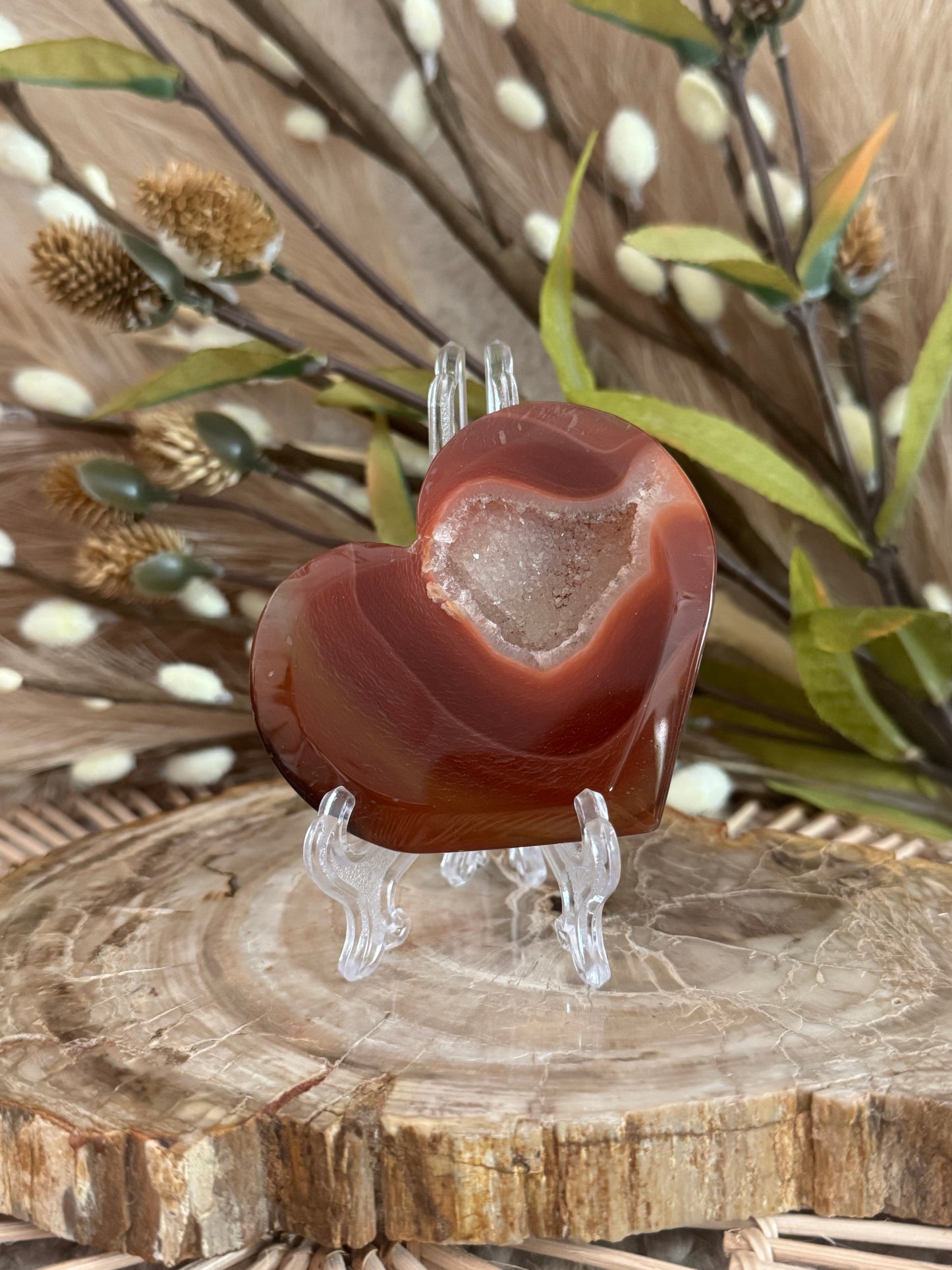 Carnelian Druzy Hearts