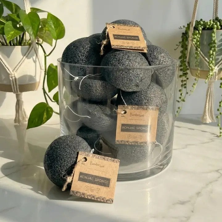 Natural Konjac Facial Cleansing Sponge | Charcoal