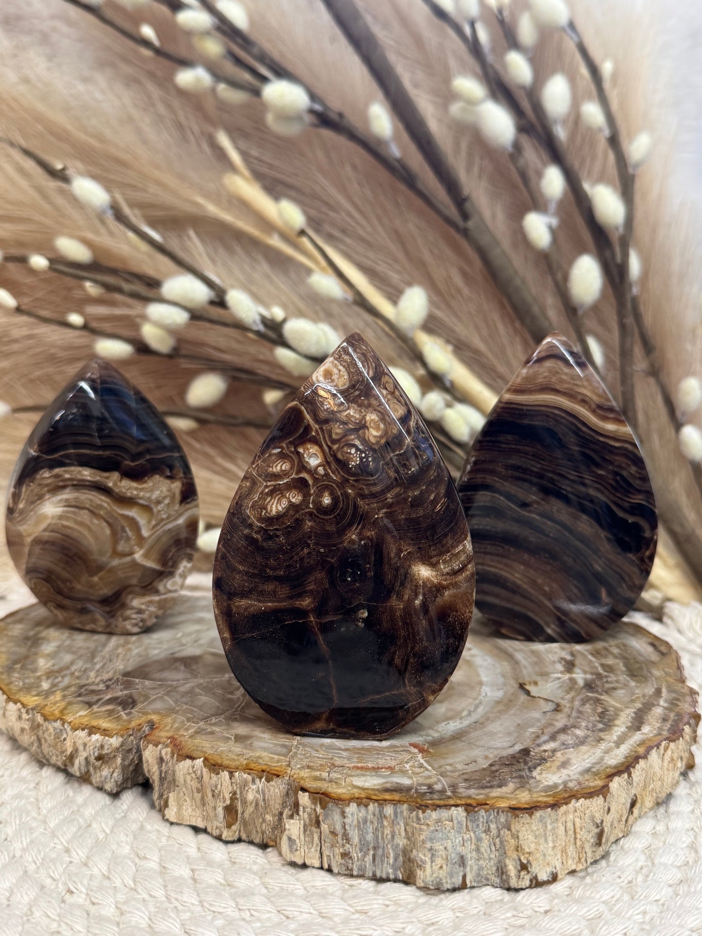 Chocolate Calcite - Flames